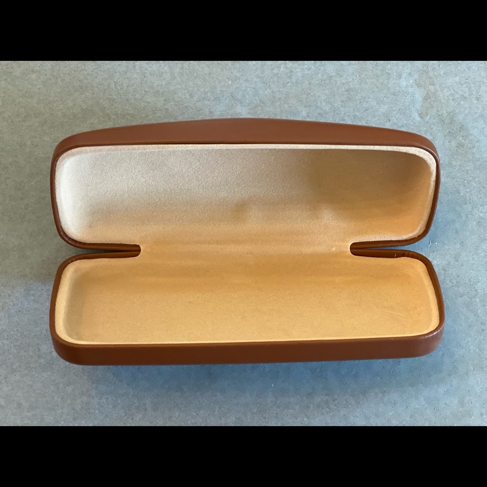 Longchamp Paris Brown Leather Hard Shell Sunglasses Sun Eye Glass Glasses Case - Picture 2 of 3